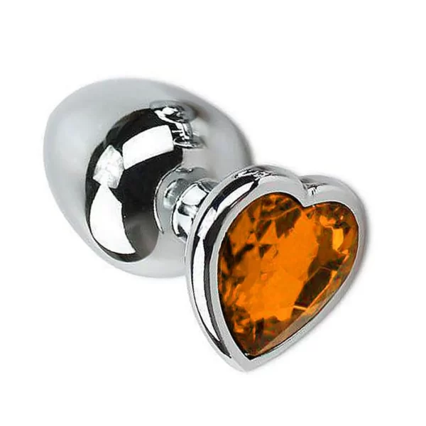 Plug Anal de Aço com Cristal Formato Coração Tamanho G Sexy Import